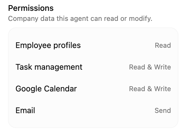 Worklayer compliance — agent permissions and write/delete tool controls